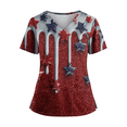 thumbnail image 1 of 4th of July Scrub Tops for Women Patriotic Flag Print Short Sleeve Nurse Working Uniforms 250 Years Anniversary New Medical Plus Size Scrub T Shirts, 1 of 4