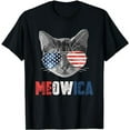 thumbnail image 1 of 4th of July Shirt Meowica American Flag Cat T-Shirt, 1 of 5