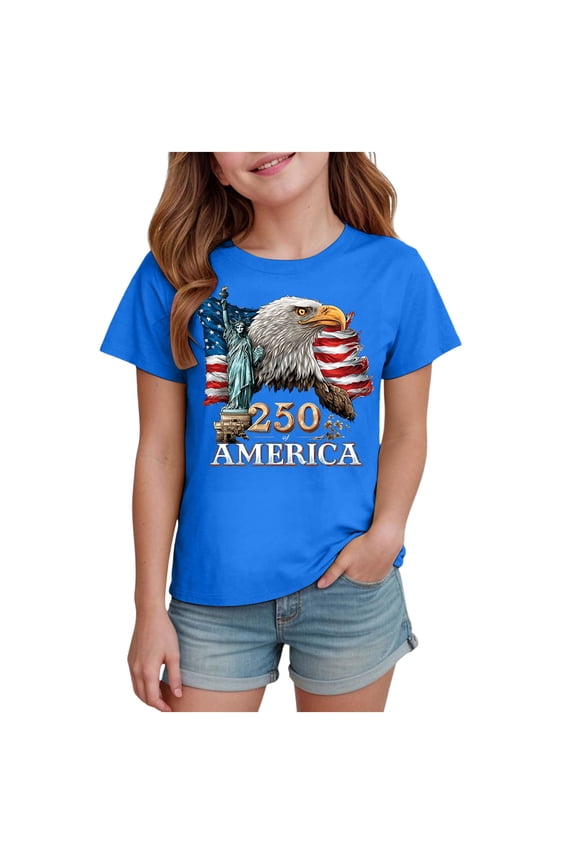4th of July Shirt Toddler Baby Boy Girl American Flag Patriotic T-Shirt 1776 We The People Tee 250 Anniversary USA Top Teen Clothes Boys