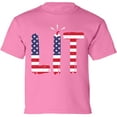 thumbnail image 1 of 4th of July Shirts Kids Boys Girls - Funny Humor Novelty Graphic Tees - USA American Flag Lit - Age 6 to 15, 1 of 2