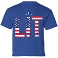 thumbnail image 1 of 4th of July Shirts Kids Boys Girls - Funny Humor Novelty Graphic Tees - USA American Flag Lit - Age 6 to 15, 1 of 2