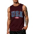 thumbnail image 1 of 4th of July Shirts Men Patriotic Sleeveless Crew Neck Tees Independence Day 250th Anniversary Vintage T-Shirts, M, 1 of 4
