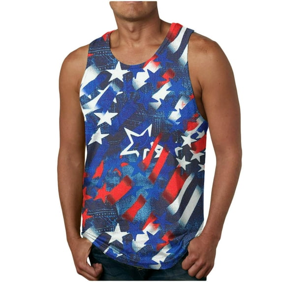 4th of July Shirts Mens Muscle Tank Top 1776 Sleeveless Graphic Gym Workout American Flag Shirt