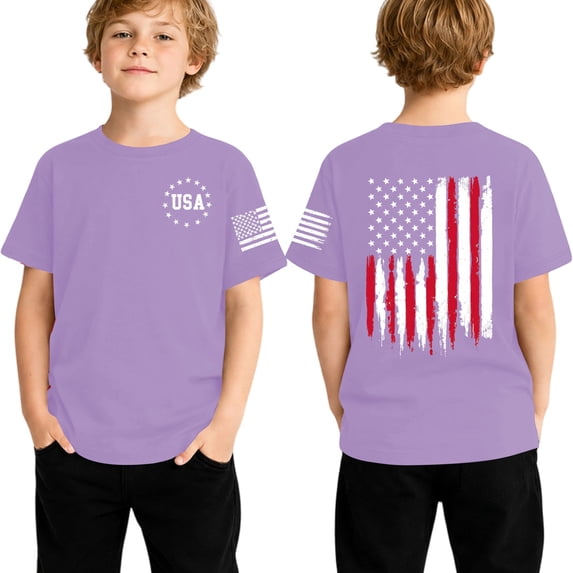 4th of July Shirts Toddler Boys Girls American Flag USA T-Shirt Kids Patriotic Tee Tops 1-13Y