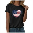 thumbnail image 1 of American Flag USA United States of America US 4th of July T-Shirt Black,L, 1 of 5