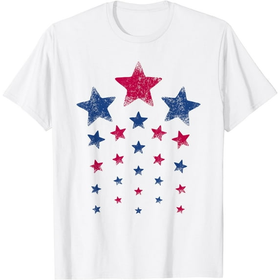4th of July Shirts Women Men Kids Cute USA Patriotic Stars T-Shirt