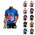 thumbnail image 1 of 4th of July Shirts for Men 2026 Short Sleeve Crewneck Patriotic Shirt America Flag Graphic Tee Shirts, 1 of 5