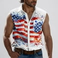thumbnail image 1 of 4th of July Shirts for Men American Flag Patriotic Tank Tops Fashion Sleeveless Shirt Stripe and Star Graphic Print Tee Button Down Lapel Tops, 1 of 5