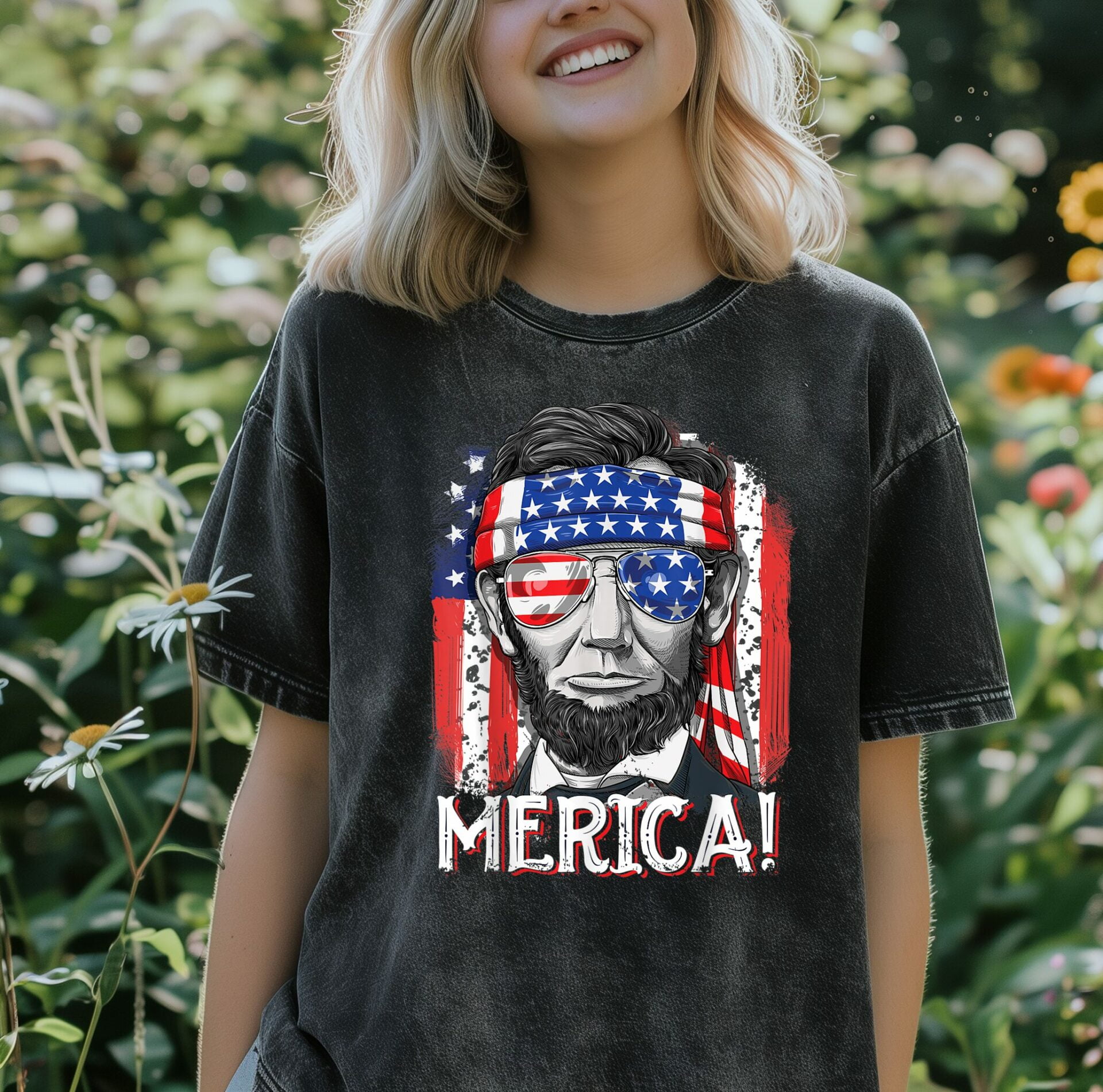 4th Of July Shirts For Men Merica Abe Lincoln Women Tee Gift