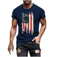 thumbnail image 1 of 4th of July Shirts for Men USA American Flag Patriotic Shirts Crewneck Short Sleeve Independence Day Outfits, 1 of 4