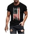thumbnail image 1 of 4th of July Shirts for Men USA American Flag Patriotic Shirts Crewneck Short Sleeve Independence Day Outfits, 1 of 4