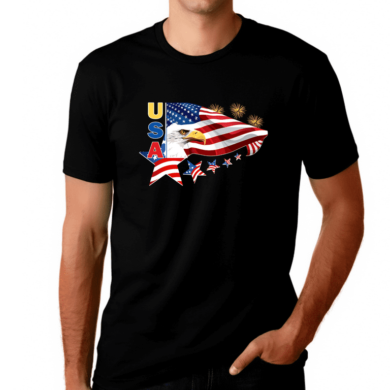 4th of July Shirts for Men USA Shirt American Eagle Shirts for Men American  Flag Patriotic Shirts