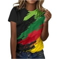 thumbnail image 1 of 4th of July Shirts for Women Summer Casual Crew Neck Floral Printed Plus Size Short Sleeve Blouses Basic Tops (M, Multicolor 02), 1 of 5