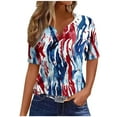 thumbnail image 1 of 4th of July Shirts for Women Summer Graphic Tees American Flag Patriotic Fourth of July Outfit Short Sleeve Tunic Tops, 1 of 4