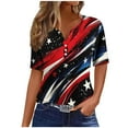 thumbnail image 1 of 4th of July Shirts for Women Summer Graphic Tees American Flag Patriotic Fourth of July Outfit Short Sleeve Tunic Tops, 1 of 4