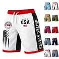 thumbnail image 1 of 4th of July Shorts for Men - 250th Anniversary Patriotic Print Shorts, Stars and Stripes Casual Summer Beach Holiday Shorts M, 1 of 4