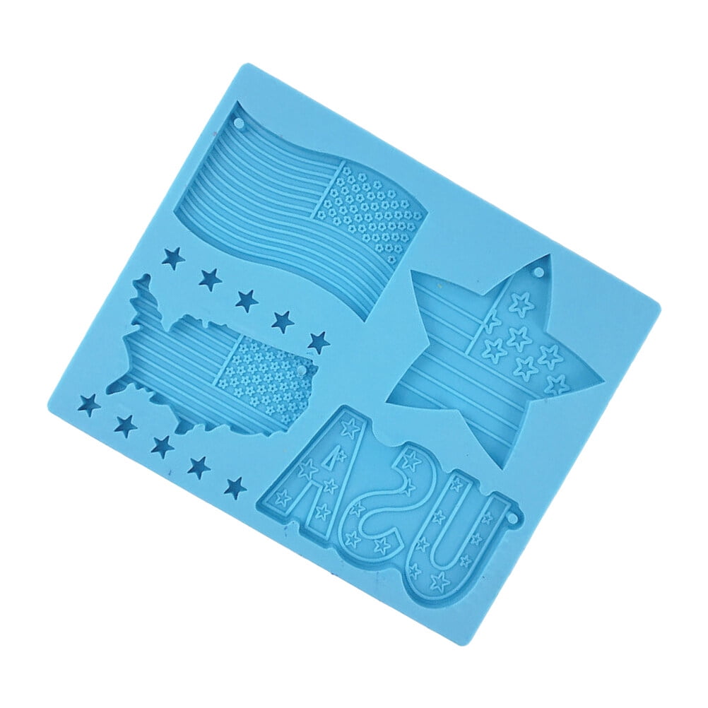 4th of July Silicone Mold Patriotic Star Flag Mold DIY Keychain Mold ...