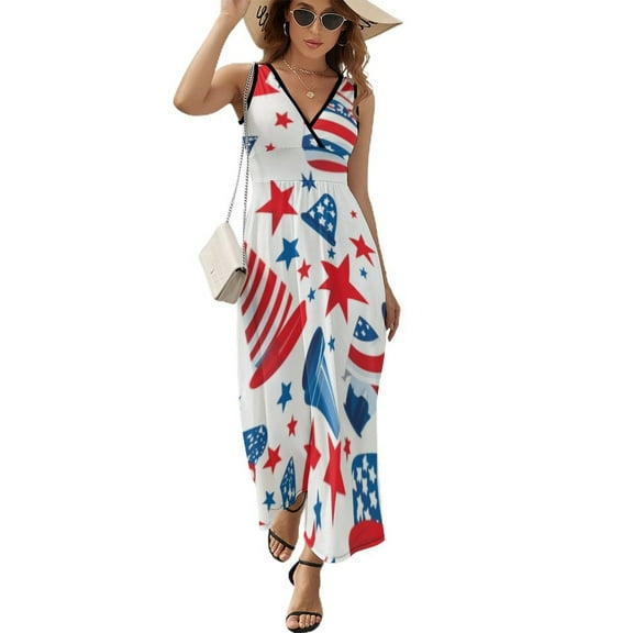 4th of July Sleeveless Dress Female Clothing Dress Women Summer 2025 Dress