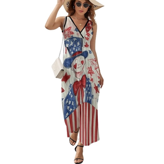 4th of July Sleeveless Dress Female Clothing Dress Women Summer 2025 Dress