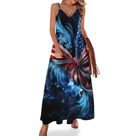 4th of July Sleeveless Dress Woman Fashion Long Dresses Women's Summer Suit Dress Summer 2025 Women