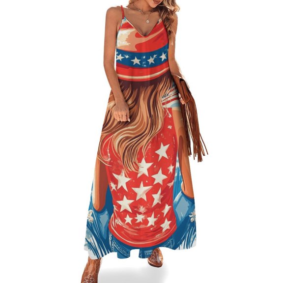 4th of July Sleeveless Dress Woman Fashion Long Dresses Women's Summer Suit Dress Summer 2025 Women