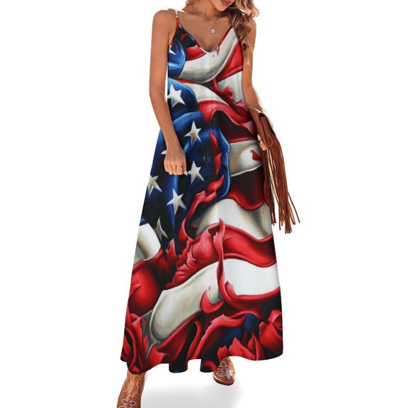 4th of July Sleeveless Dress Woman Fashion Long Dresses Women's Summer Suit Dress Summer 2025 Women