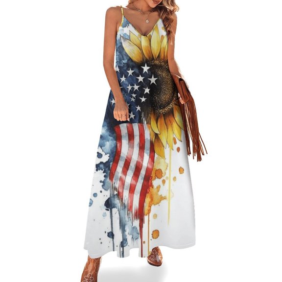 4th of July Sleeveless Dress Woman Fashion Long Dresses Women's Summer Suit Dress Summer 2025 Women