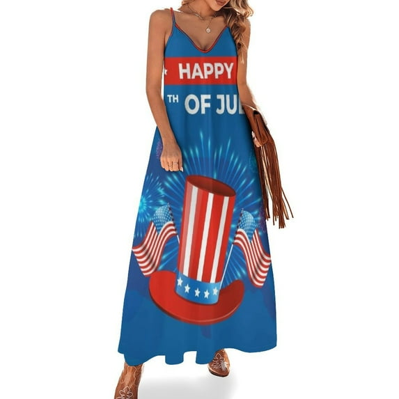 4th of July Sleeveless Dress Woman Fashion Long Dresses Women's Summer Suit Dress Summer 2025 Women