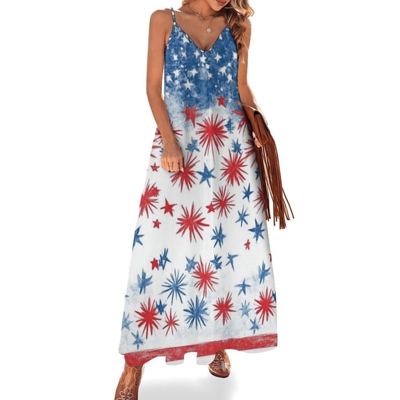 4th of July Sleeveless Dress for Women Clothing Female Women's Summer Skirt
