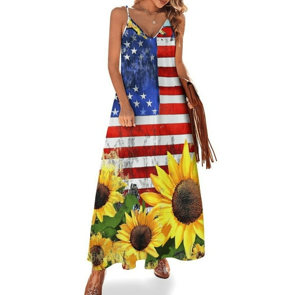 4th of July Sleeveless Dress for Women Clothing Female Women's Summer Skirt