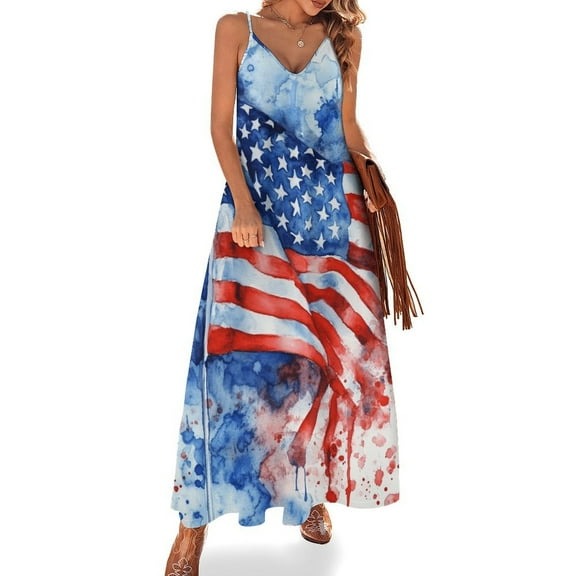 4th of July Sleeveless Dress for Women Clothing Female Women's Summer Skirt