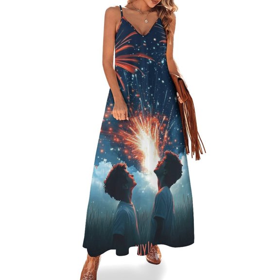 4th of July Sleeveless Dress for Women Clothing Female Women's Summer Skirt