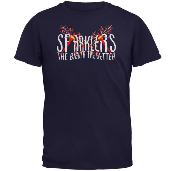 4th of July Sparklers Bigger Better Mens T Shirt Navy 2XL