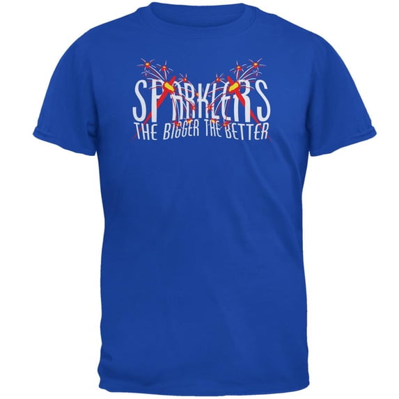4th of July Sparklers Bigger Better Mens T Shirt Royal LG