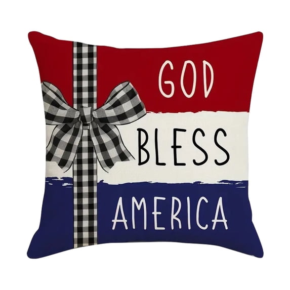 4th of July Star Print Pillow Covers 2 Pack 16 x 16 Inch Party Decoration Patriotic Red White Blue Independence Day 1776-2026 Memorial Day USA Gifts