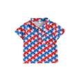 thumbnail image 1 of 4th of July Summer Outfits Toddler Boys Short Sleeve Button Down Shirt Flag Print Top Button Up Lapel Tee Shirt with Pockets, 1 of 9