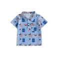 thumbnail image 1 of 4th of July Summer Outfits Toddler Boys Short Sleeve Button Down Shirt Flag Print Top Button Up Lapel Tee Shirt with Pockets, 1 of 9