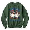 thumbnail image 1 of 4th of July Sweatshirt - Chicka Boom Boom Funny Chicken Graphic Pullover with Fireworks & USA Glasses - Patriotic Farm Animal Shirt, 1 of 7