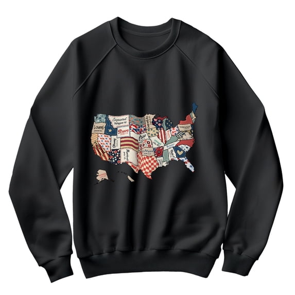 4th of July Sweatshirt for Women - USA Map Bible Verse Patriotic Christian Pullover - Faith Graphic Independence Day Shirt