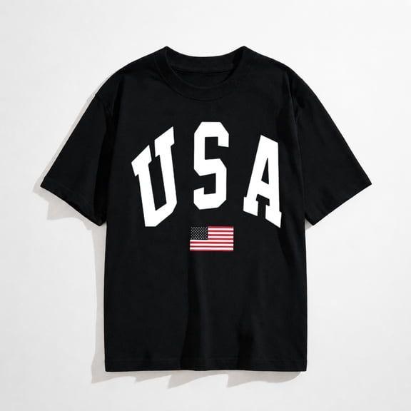 4th of July T Shirt Women American Flag Shirts USA Print T-Shirt Patriotic Tops Casual Summer Tees