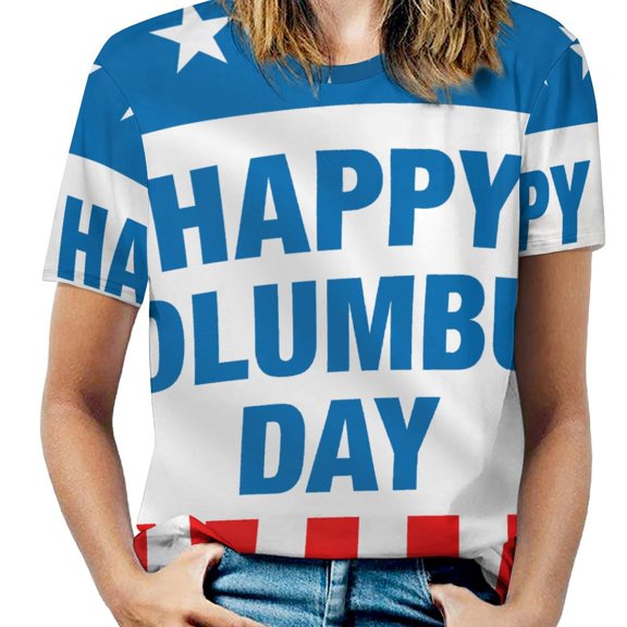 4th of July T Shirts Basic T-Shirt Short Sleeve Ladies Tee Shirt Summer Graphic Clothing