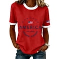 thumbnail image 1 of 4th of July T-Shirts for Women's 250th Anniversary Patriotic Graphic Commemorative T Shirt Tee For Anniversary Celebration Casual Comfort Fit Red XL, 1 of 4