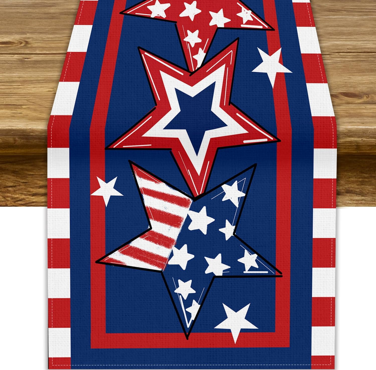 Partiotic Table 4th of July Table Runner Patriotic USA Stars Table Runner for Home ...