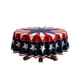 thumbnail image 1 of 4th of July Tablecloth 60 inch Round Table Cloths Patriotic Star American Independence Day Party Table Cover for 250th Anniversary, 1 of 7