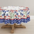 thumbnail image 1 of 4th of July Tablecloth 60x60 Inch Round, Patriotic Watercolor Poppy Flowers Independence Day Memorial Day Table Cover for Party Picnic Dinner Decor, 1 of 6