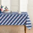 thumbnail image 1 of 4th of July Tablecloth 60x60 Inch Square, Patriotic Blue Buffalo Plaid Stars Independence Day Memorial Day Table Cover for Party Picnic Dinner Decor, 1 of 6