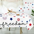 thumbnail image 1 of 4th of July Tablecloth Decorations 60x84 Inch - Patriotic Freedom Fireworks Table Cover for Independence Day Memorial Day Party Decor (White), 1 of 1