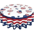 thumbnail image 1 of 4th of July Tablecloth Round Table Cloth 60 Inch American Flag Washable Table Cover for Home Party Picnic, 1 of 6