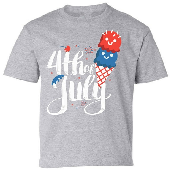 4th of July Tees for Toddlers - Icecream Graphic Shirt Boys Girls USA America 2T 3T 4T 5/12
