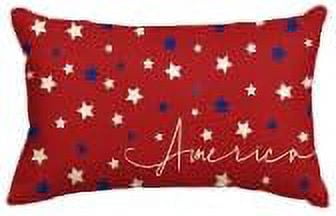 4th of July Throw Pillow Covers 12 x 20 Inch America Stars Patriotic Pillows Memorial Day Decor Lumbar Cushion Case